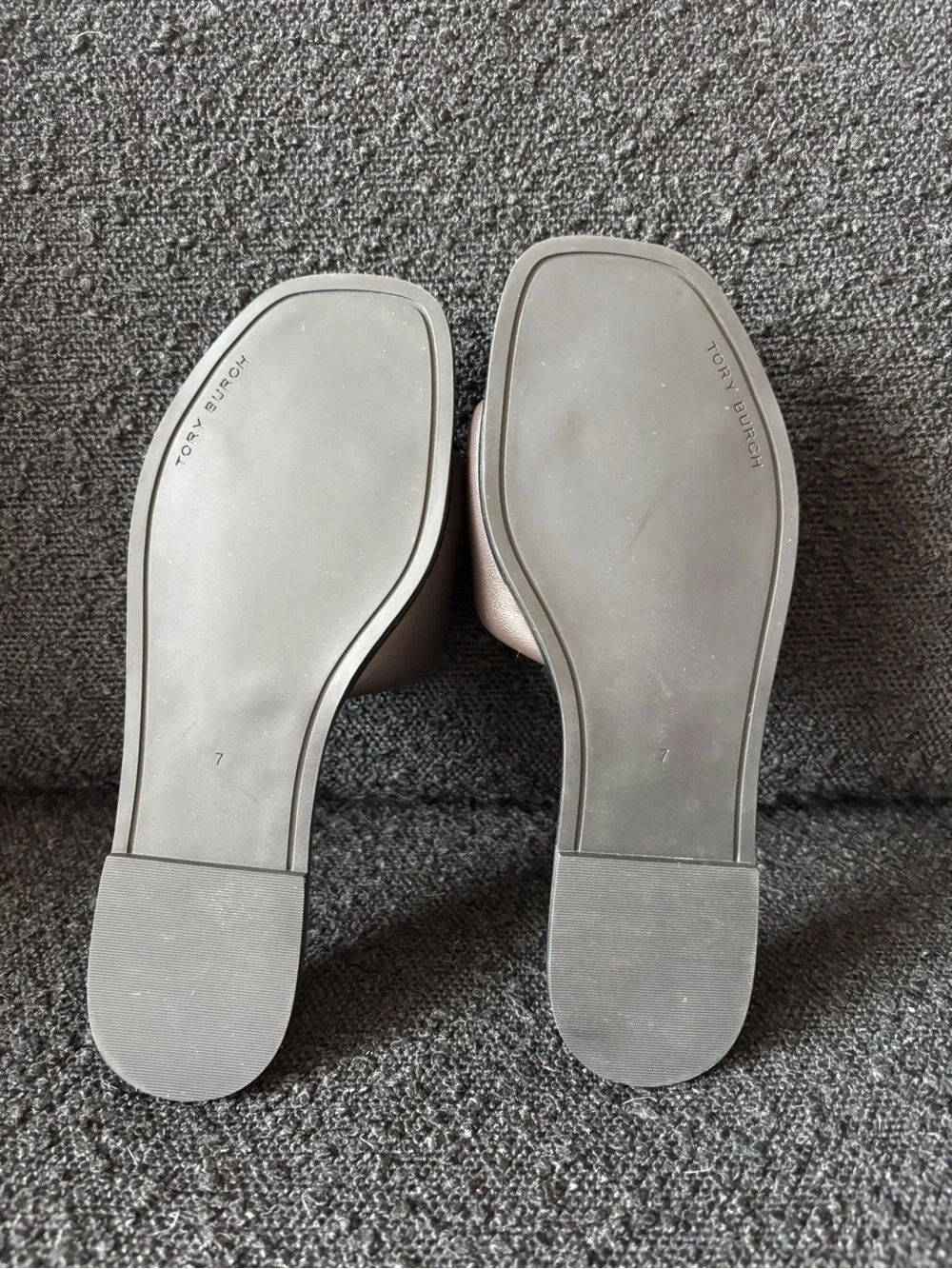 Tory Burch Dark Mahogany Britten Puffy Slide with Gold Emblem